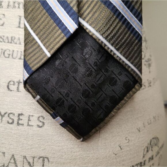 Vintage Perry Ellis Stripe Silk Tie - Picture 4 of 6